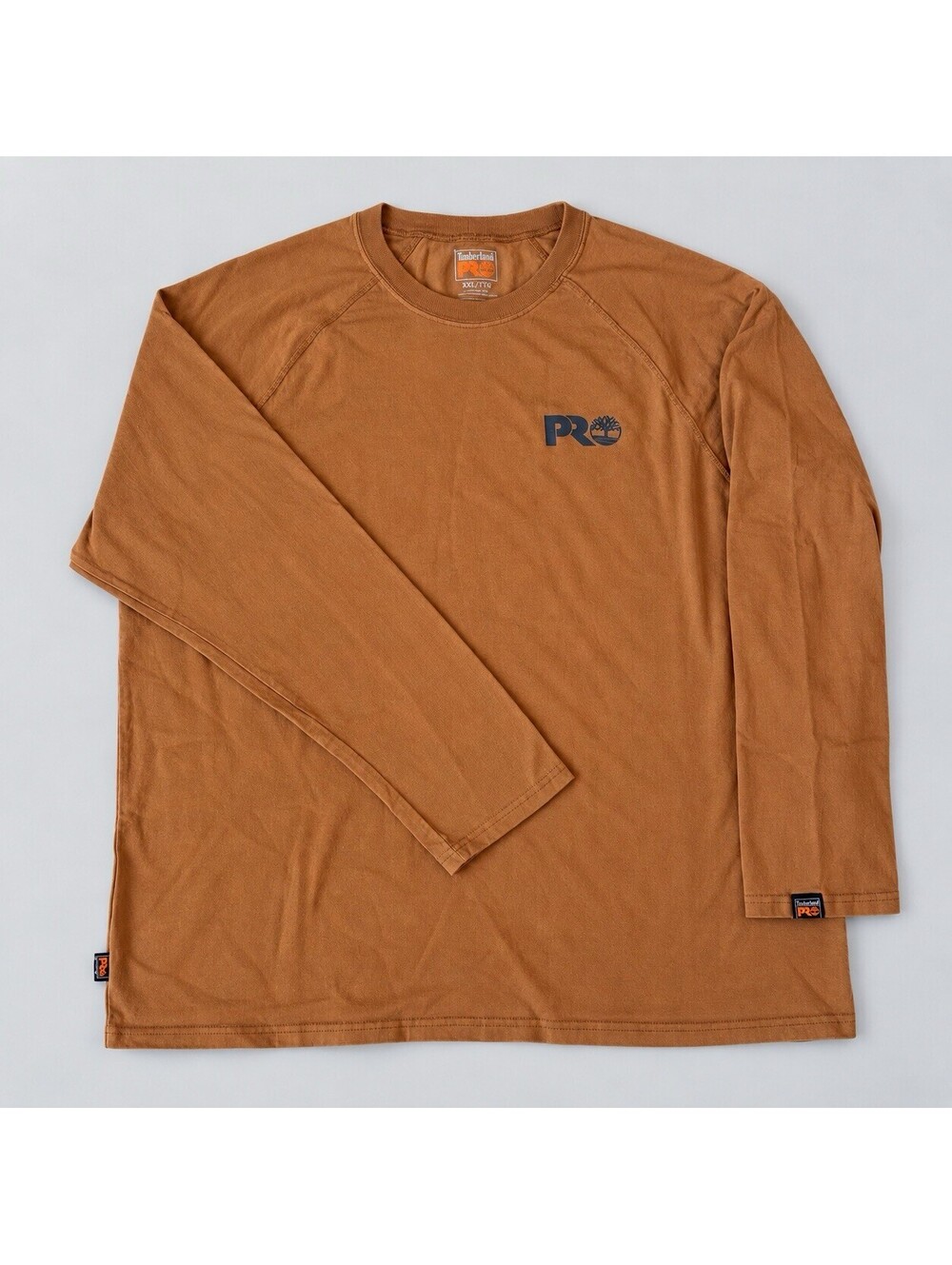 Timberland PRO Shirt Mens XXL/TTG Brown Long Sleeve Cotton Crewneck Workwear